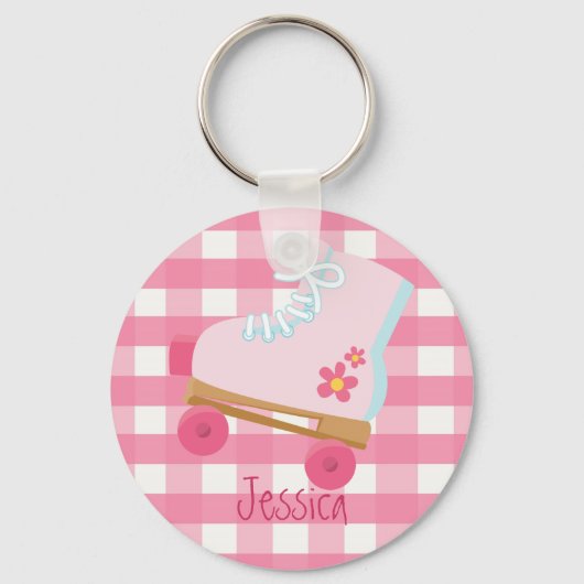 Roze Inline Schaatsen Sleutelhanger (Voorkant)