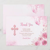 Roze Inspiratie Dank u kaart (Voorkant / Achterkant)