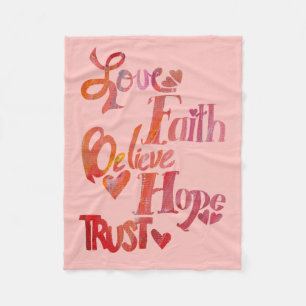 Roze Inspirerend woorden Chemo Blanket Fleece Deken