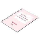 Roze inspirerende quote doelen notitieboek (Linkerzijde)