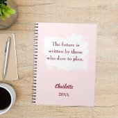 Roze inspirerende quote doelen notitieboek