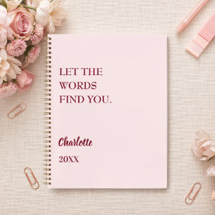 Roze inspirerende quote schrijven notitieboek