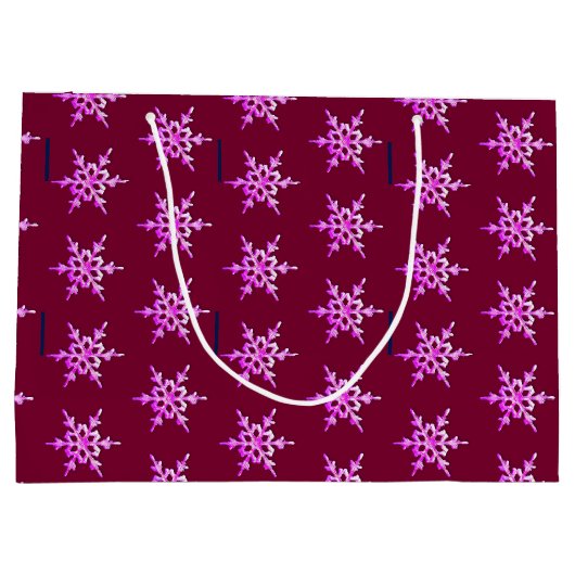 Roze ioniserende sneeuwvlok op de Bourgogne Large Cadeautasje (Achterkant)