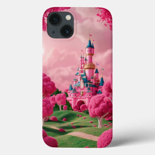 Roze iPhone 13 Hoesje met Lego Stijl (Achterkant)