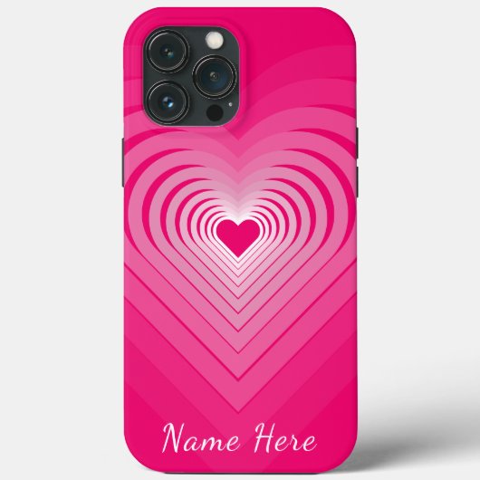 Roze iPhone Case Gift met Harten Custom Name Text (Achterkant)