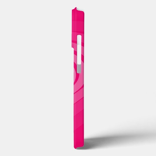 Roze iPhone Case met harten en aangepaste naam (Achterkant / Links)