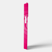 Roze iPhone Case met harten en aangepaste naam (Achterkant / Rechts)