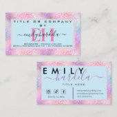 Roze Iredescent Leopard Professional Visitekaartje (Voorkant / Achterkant)