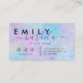 Roze Iridescent Leopard Professional Visitekaartje (Achterkant)