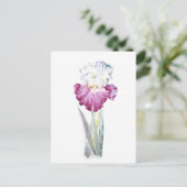 Roze Iris Briefkaart (Staand voorkant)