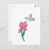 Roze Iris Briefkaart (Voorkant / Achterkant)