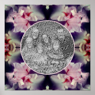 Roze Iris Flower Lijst Creëer Uw eigen foto Poster