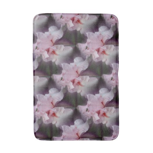 Roze Iris Flower Pattern Badmat (Voorkant Verticaal)