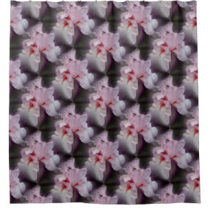 Roze Iris Flower Pattern Douchegordijn