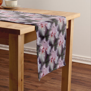 Roze Iris Flower Pattern Korte Tafelloper
