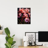 Roze Iris Flowers Art Print Poster (Thuiskantoor)