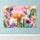 *~* Roze IRIS Irissen  Bloemen TV2 Canvas Afdruk (Insitu (Houten vloer))