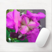 Roze Iris Mousepad Muismat (Met muis)