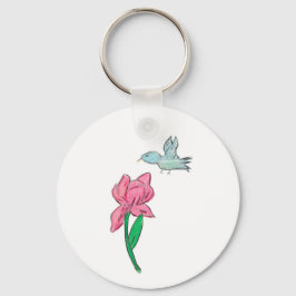 Roze Iris Sleutelhanger