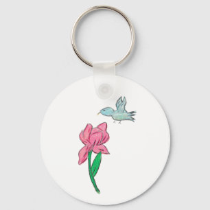 Roze Iris Sleutelhanger
