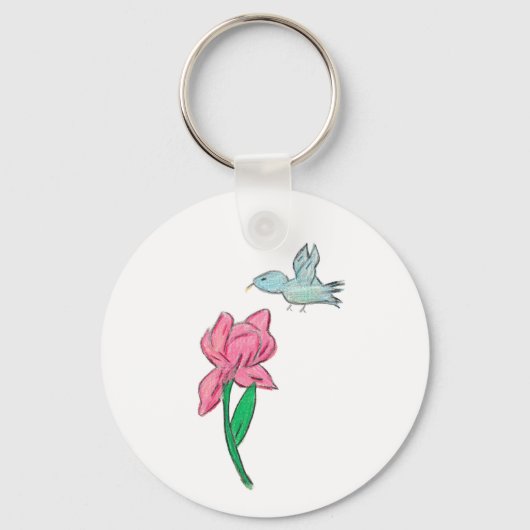 Roze Iris Sleutelhanger (Voorkant)