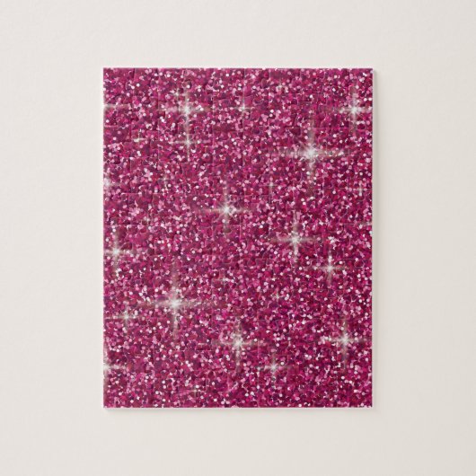 Roze iriserende glitter legpuzzel (Verticaal)