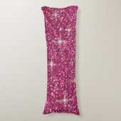 Roze iriserende glitter lichaamskussen (Voorkant Verticaal)