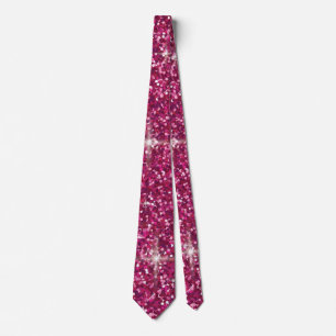 Roze iriserende glitter stropdas