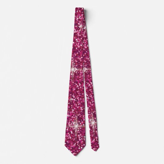 Roze iriserende glitter stropdas (Voorkant)