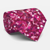 Roze iriserende glitter stropdas (Opgerold)