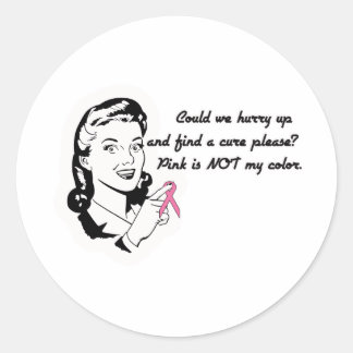 Roze is niet mijn kleur! ronde sticker