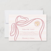 Roze Italiaans eten schets bruiloft Bedankkaart (Voorkant)