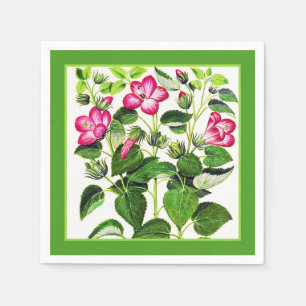 Roze Italiaanse Hibiscus-bloemen, gedrukt Servetten