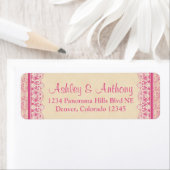 Roze Ivoor Kant Bruiloft Adres Mailing Labels (Insitu)