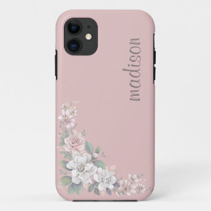 roze & ivoor Rozen Bloemen iPhone 11 Hoesje