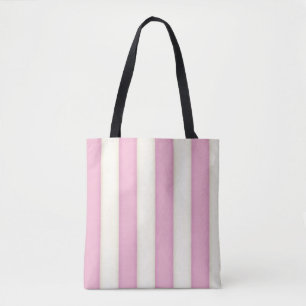 Roze & Ivoorkleurige Victoriaanse Strepen Elegant Draagtas