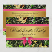 Roze jachtcamo-bachelorette kaart (Voorkant / Achterkant)