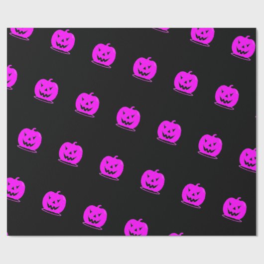 Roze Jack o'lantern Halloween Thunder_Cove Cadeaupapier (Vlak)