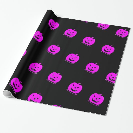 Roze Jack o'lantern Halloween Thunder_Cove Cadeaupapier (Uitgerold)