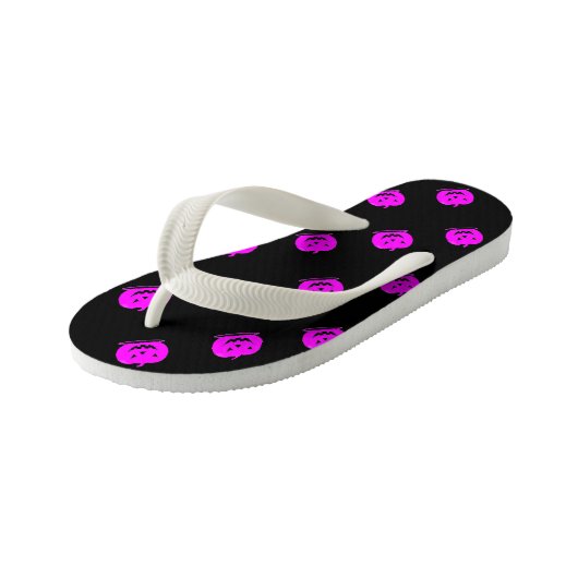 Roze Jack o'lantern Halloween Thunder_Cove Kinder Teenslippers (Schuin)