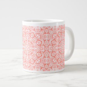 Roze Jacquard Design Jumbo Mok