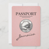 Roze Jamaica paspoort Bewaar de datum Save The Date (Voorkant)
