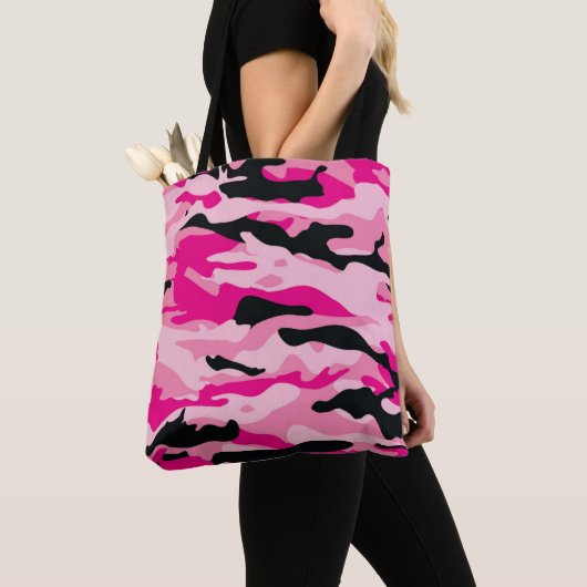 Roze Jane Army Camouflage Celebration Party Tote Bag (Dichtbij)