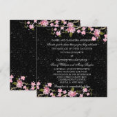 Roze Japanse Cherry Blossom Weddenschap Kaart (Voorkant / Achterkant)