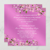Roze Japanse Cherry Blossom Weddenschap Kaart (Voorkant / Achterkant)