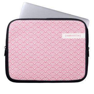 Roze Japanse Seigaiha Pattern Laptop Sleeve