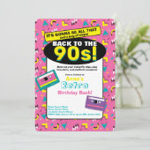 Roze jaren 90 uitnodiging (Staand voorkant)