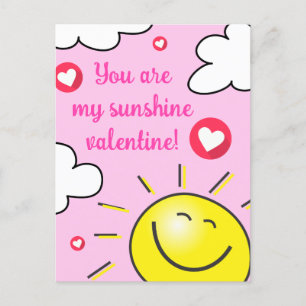 Roze je bent mijn zonnige gelukkige Valentijnsdag Feestdagenkaart
