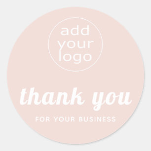 Roze Je logo bedankt voor je business Ronde Sticker