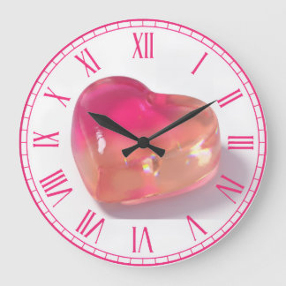 Roze Jelly Hart 3D Gummy Y2K Esthetische Ronde Klo Grote Klok